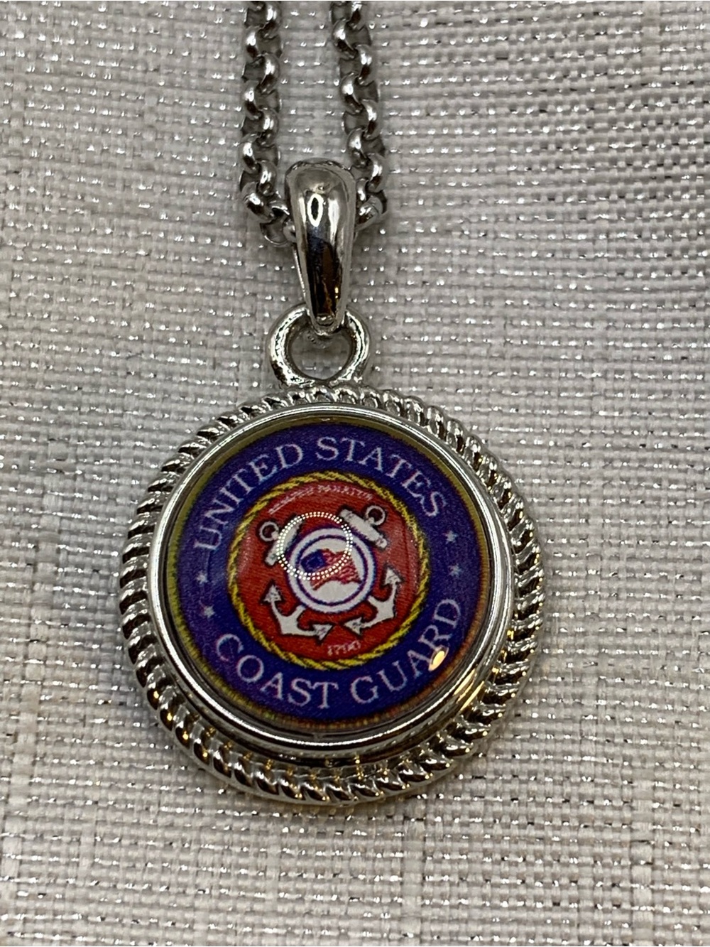 COAST GUARD - Classic Circle Snap Button Charm Necklace - 18mm/20mm